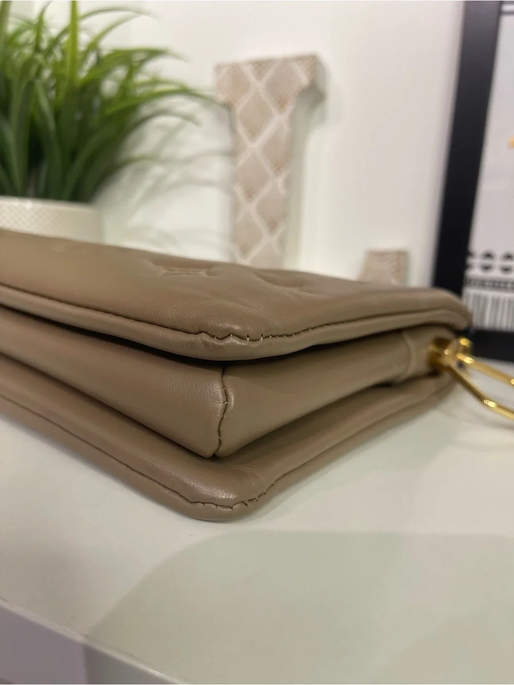 Louis Vuitton Mocha Coussin PM Embossed Leather